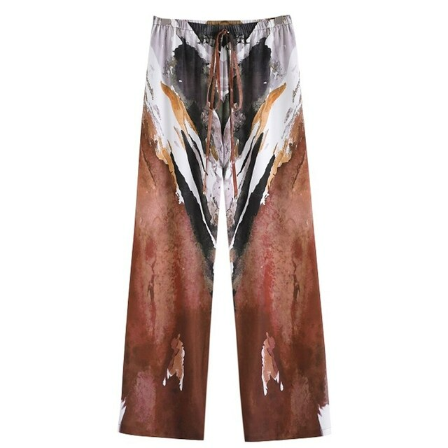 Wide-cut summer pants made of chiffon – Liana