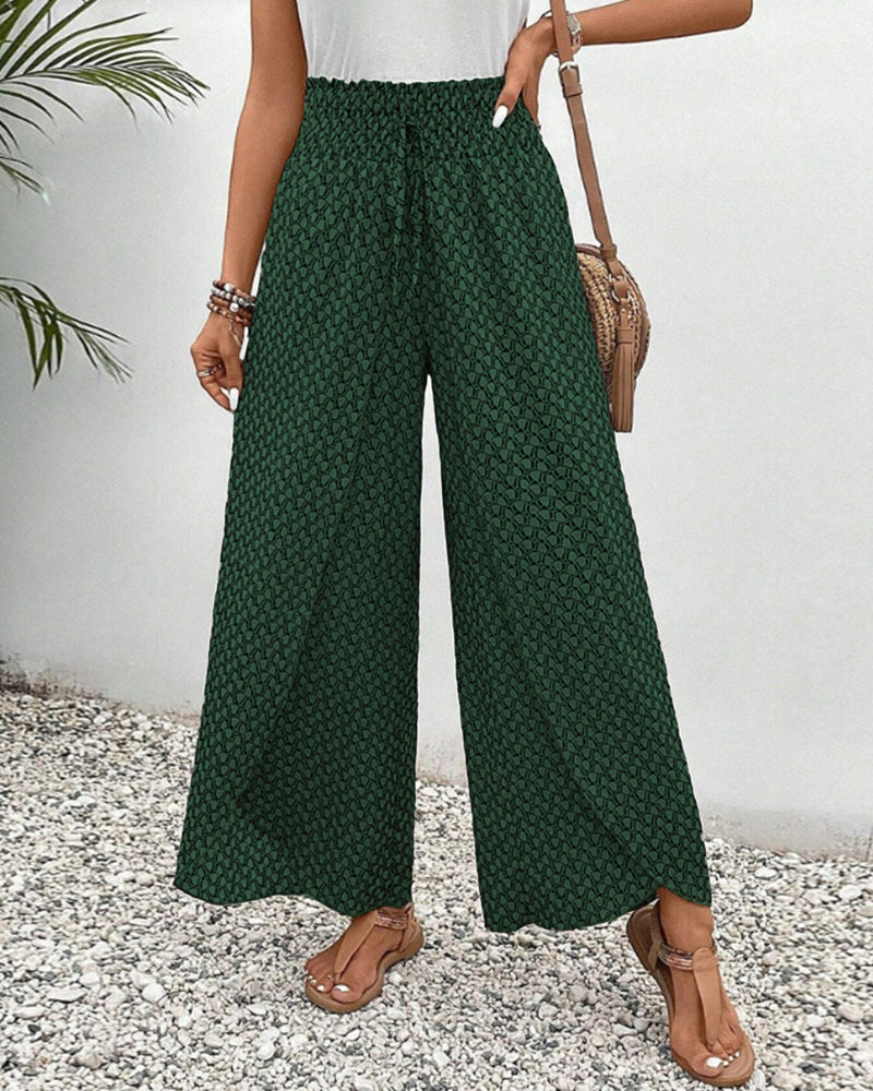 Women's pants with high waist & geometric pattern – Sapphira