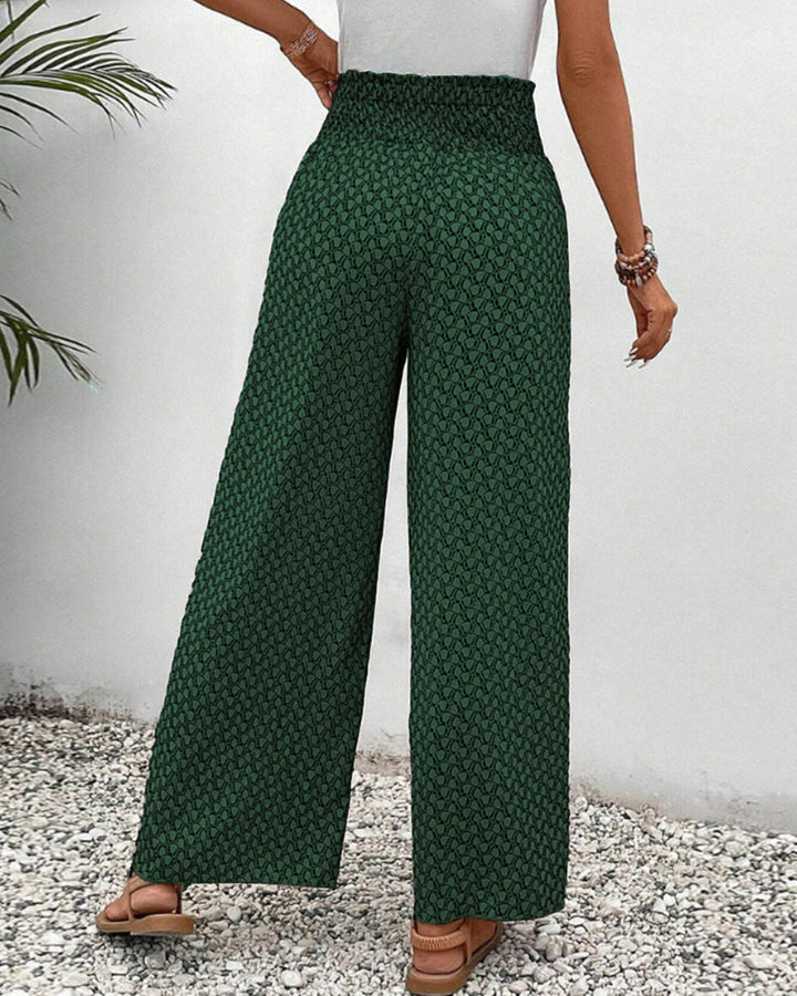 Women's pants with high waist & geometric pattern – Sapphira