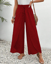 Women's pants with high waist & geometric pattern – Sapphira