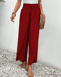 Women's pants with high waist & geometric pattern – Sapphira