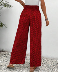 Women's pants with high waist & geometric pattern – Sapphira