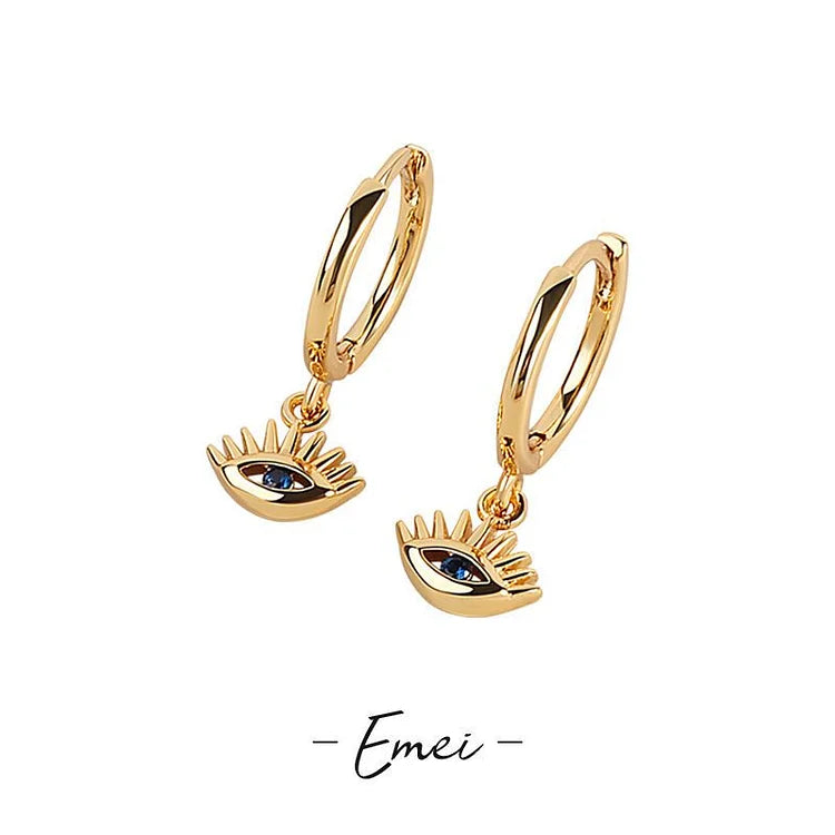 Golden/Silver Earrings with Evil Eye – Noa