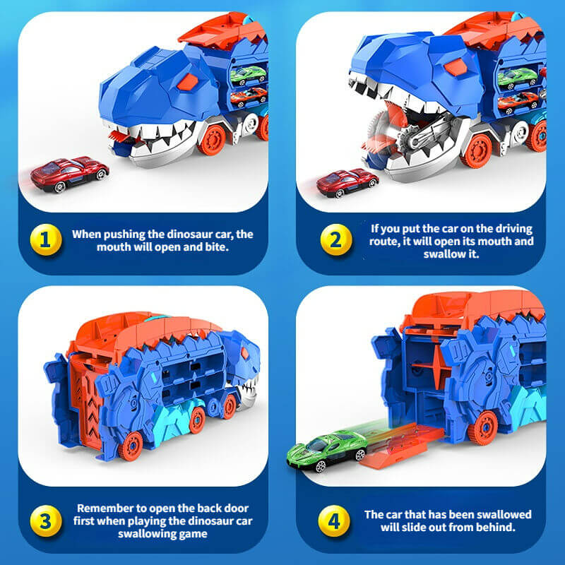 3-in-1 Racing Truck for Kids - T-Rex Transporter