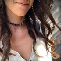Stylishly Shaped Polished Crystal Necklace - Lina