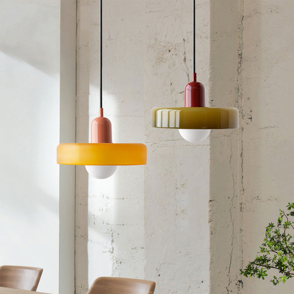 Lámpara colgante colorida estilo Bauhaus - StiloGlas