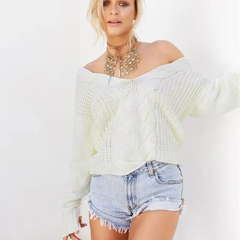Women's Oversize Knit Sweater with Long Sleeves – Thalia