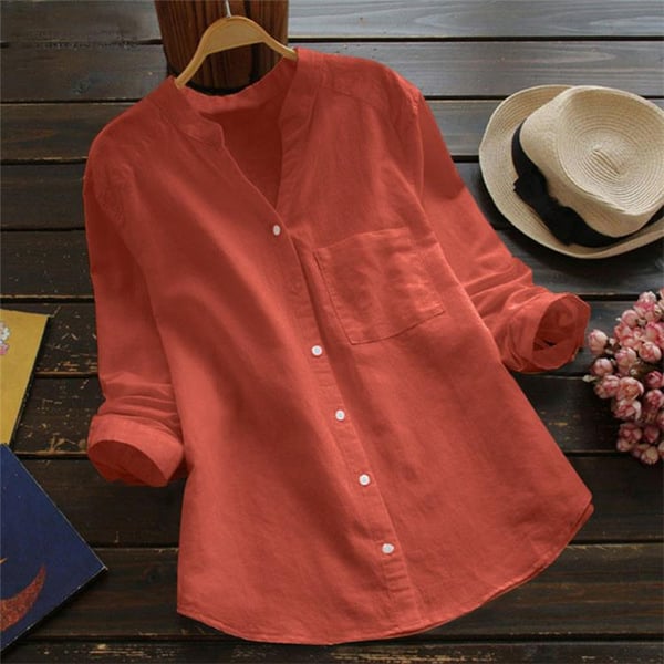 Women's Linen Shirt with Long Sleeves – Isla