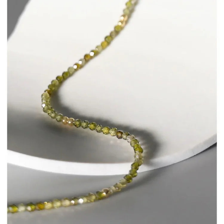 Olive Green Cubic Zirconia Necklace – Celeste