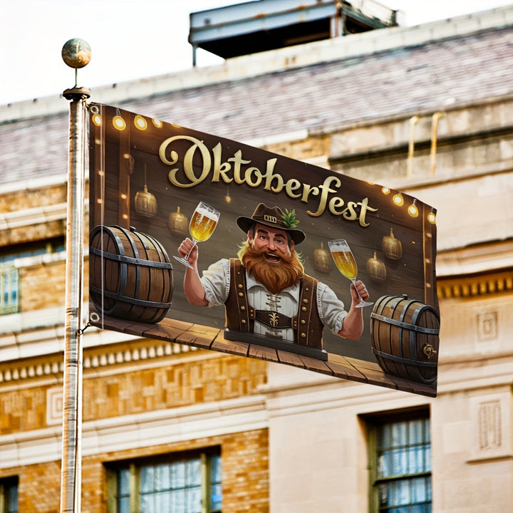 Oktoberfest Garden Flag – BeerFest Man Oktoberfest 2025