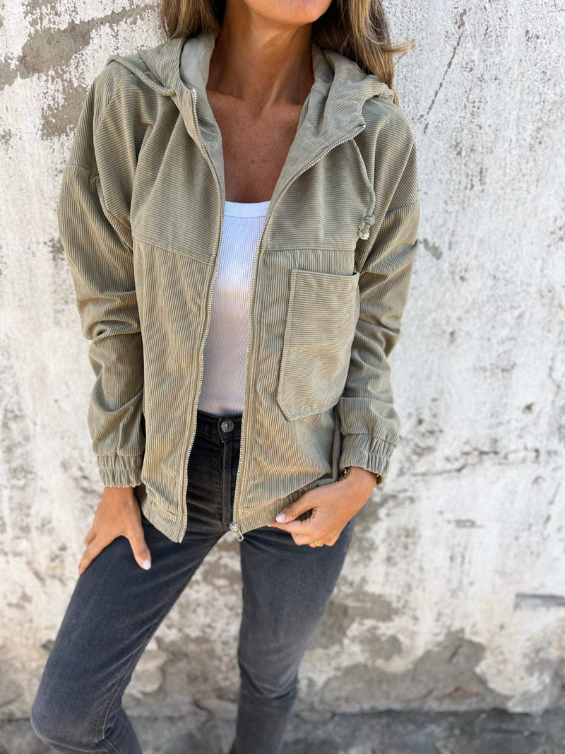 Women's casual jacket with hood and zipper – Liana