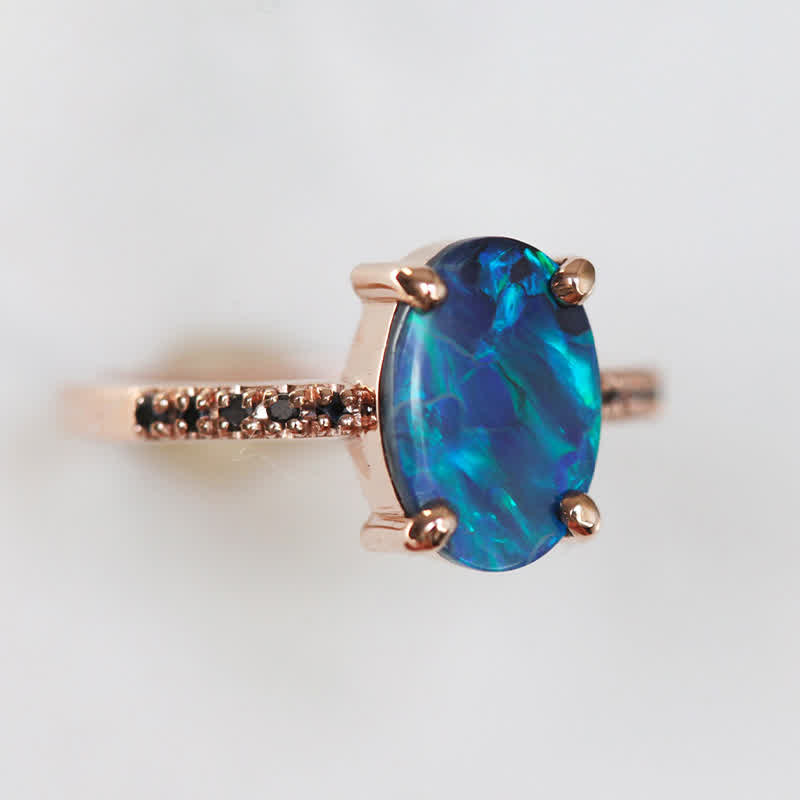 Sapphire and Opal Ring Set (3-piece) – Isabella