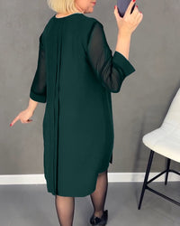 Elegant shift dress with mesh details – Gabrielle