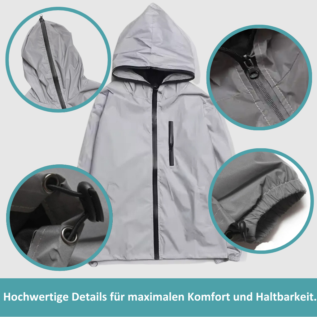 Highly Reflective and Waterproof Unisex Rain Jacket – LumiSafe