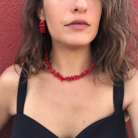 Stylishly Shaped Polished Crystal Necklace - Lina