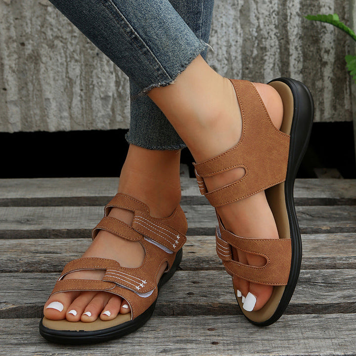 Casual Women's Sandals with Velcro Closure – Nina