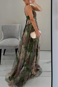 Elegant mesh maxi dress with figure-hugging cut – Camille