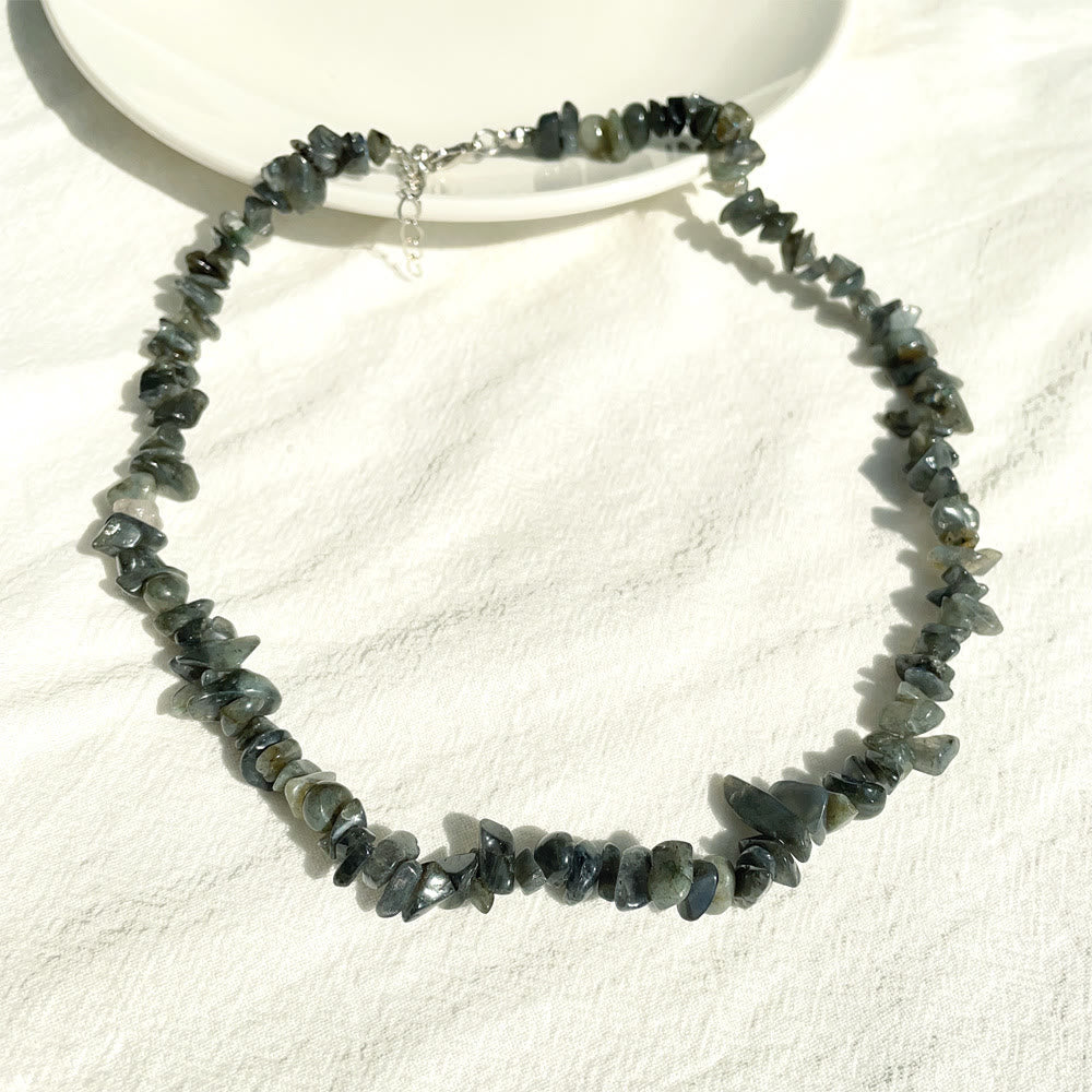 Stylishly Shaped Polished Crystal Necklace - Lina