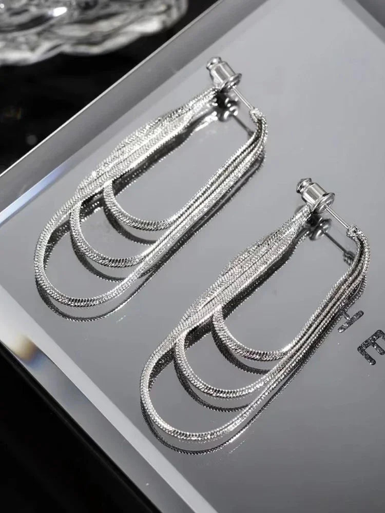 Three-layer Chain Earrings – Aurelia