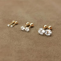 Stylish Cubic Zirconia Stud Earrings made of Titanium Steel - Lumen