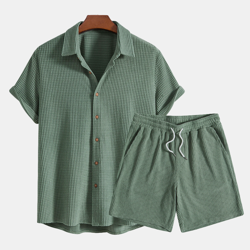 Summer Men's Lounge Set with Honeycomb Texture – Lenn