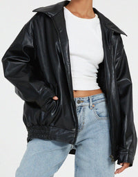Oversized Los Leren Damesjacke – Yara