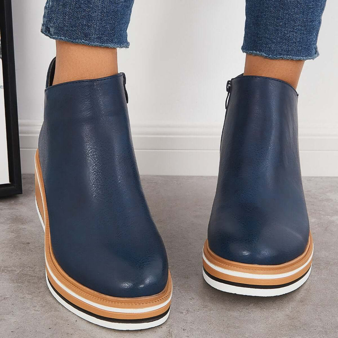 Stylish Autumn Wedge Heel Boots – Mila