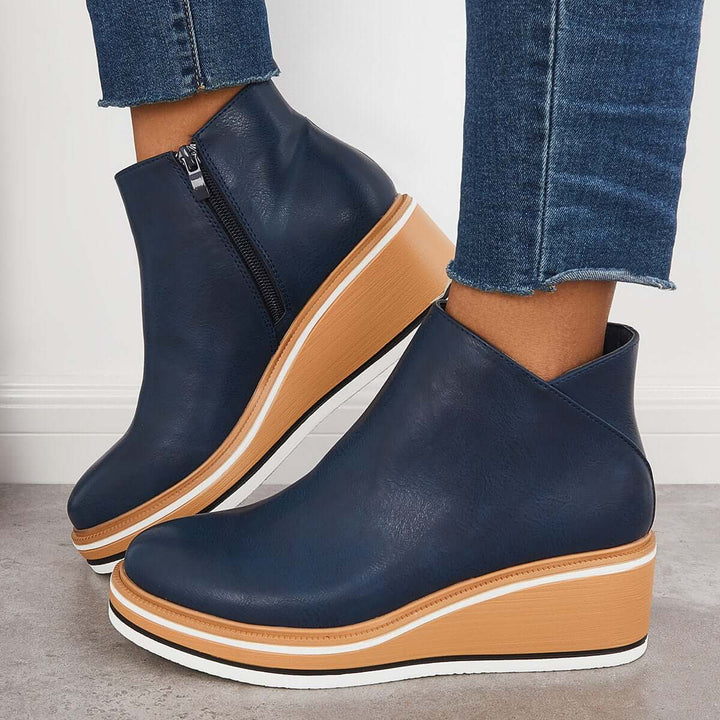 Stylish Autumn Wedge Heel Boots – Mila