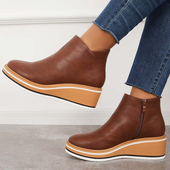 Stylish Autumn Wedge Heel Boots – Mila
