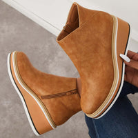 Stylish Autumn Wedge Heel Boots – Mila