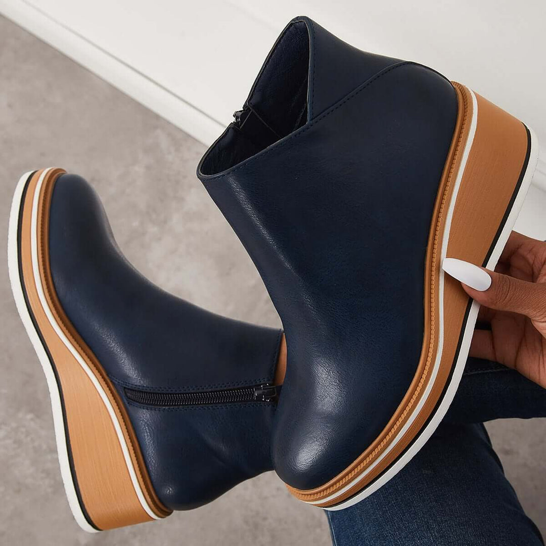 Stylish Autumn Wedge Heel Boots – Mila
