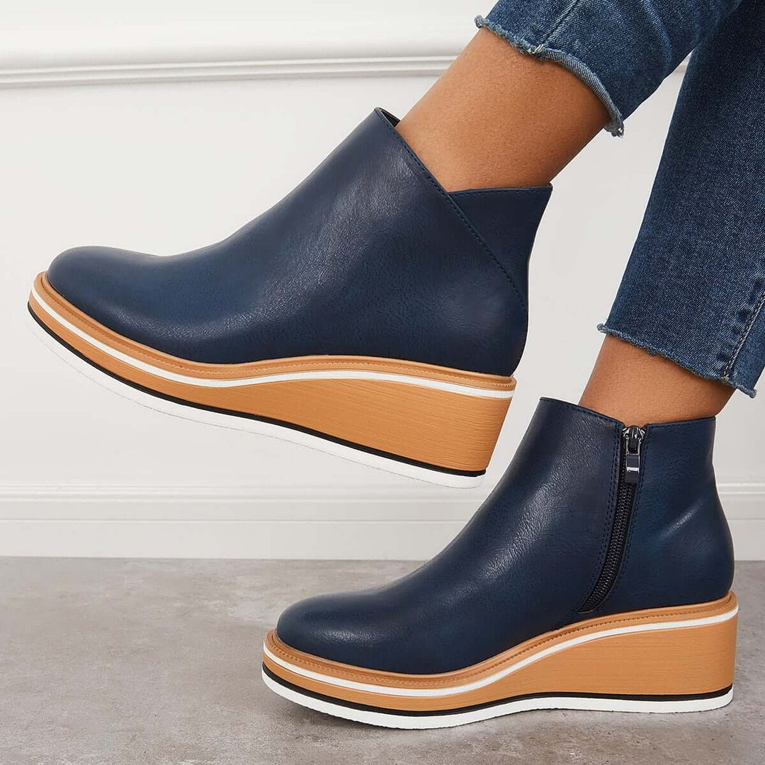 Stylish Autumn Wedge Heel Boots – Mila