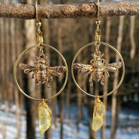 Natural Crystal Moon Star Earrings – Elara