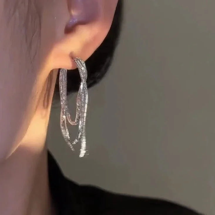 Three-layer Chain Earrings – Aurelia