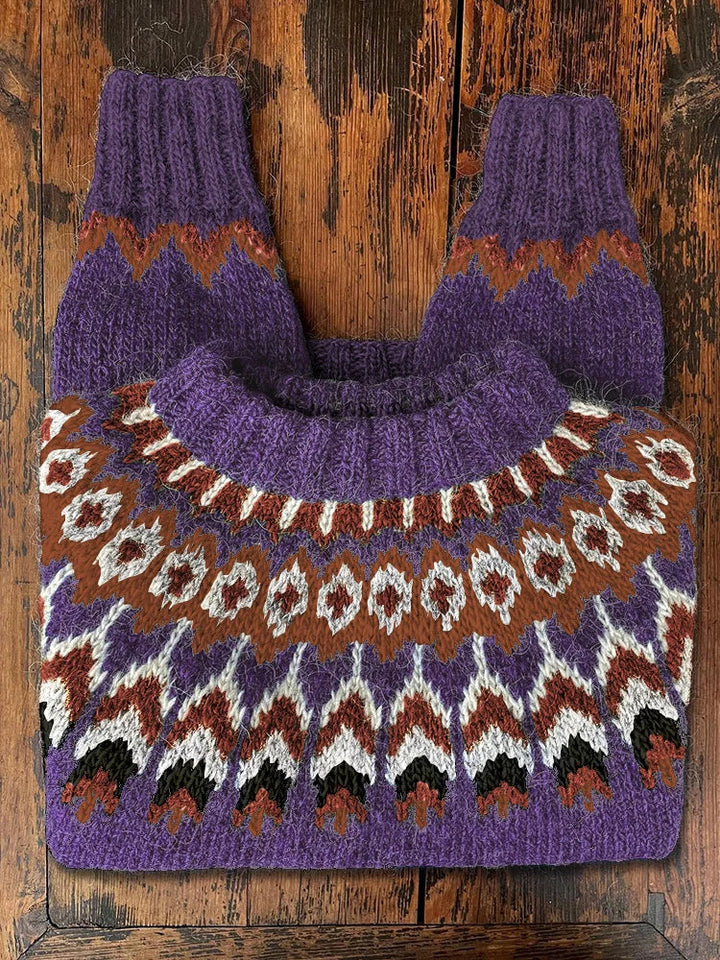 Retro knitted sweater for women - Eloise