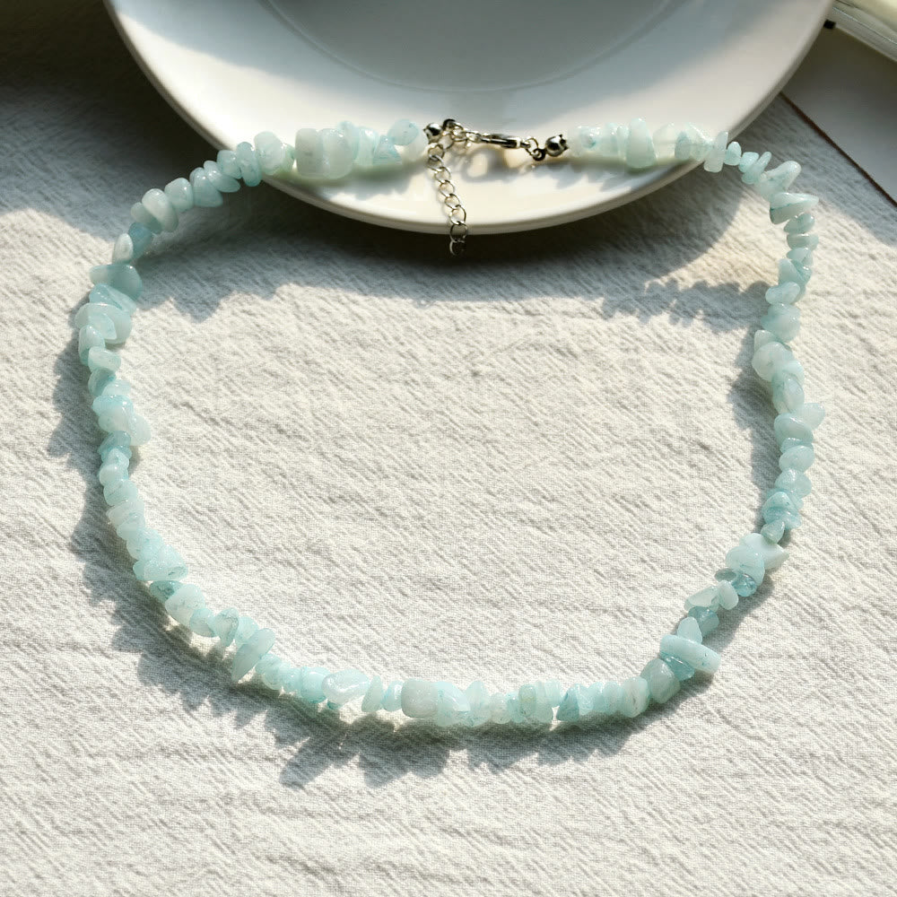 Stylishly Shaped Polished Crystal Necklace - Lina