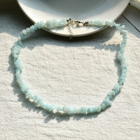 Stylishly Shaped Polished Crystal Necklace - Lina