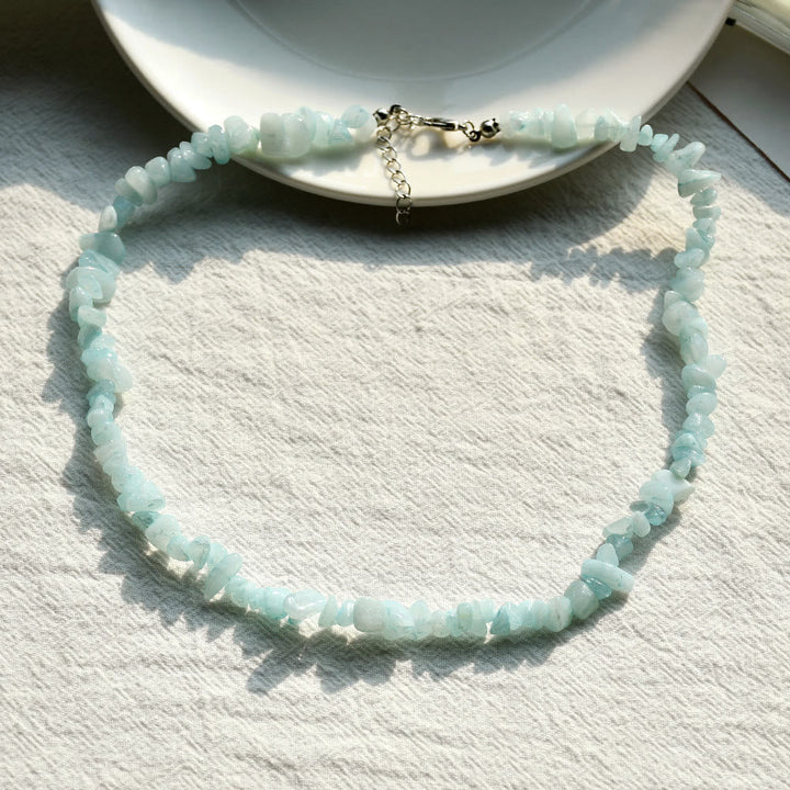 Stylishly Shaped Polished Crystal Necklace - Lina