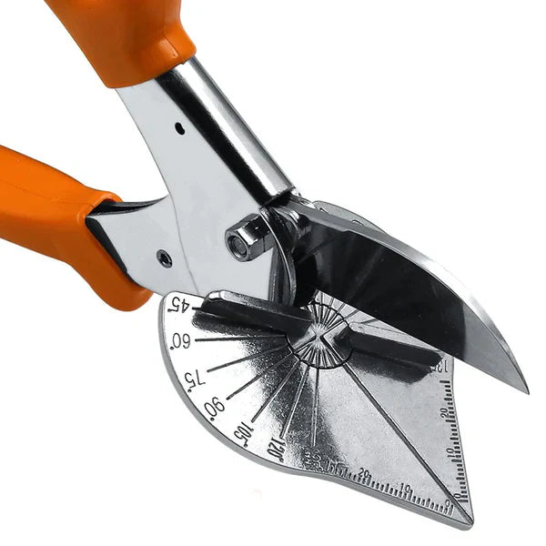 Detail der Metallklinge und der Winkelplatte mit Skala von 45 bis 135 Grad 5