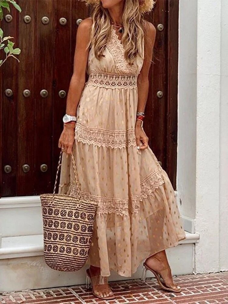 Airy Boho Summer Dress in Ibiza Style with V-Neck – Niva