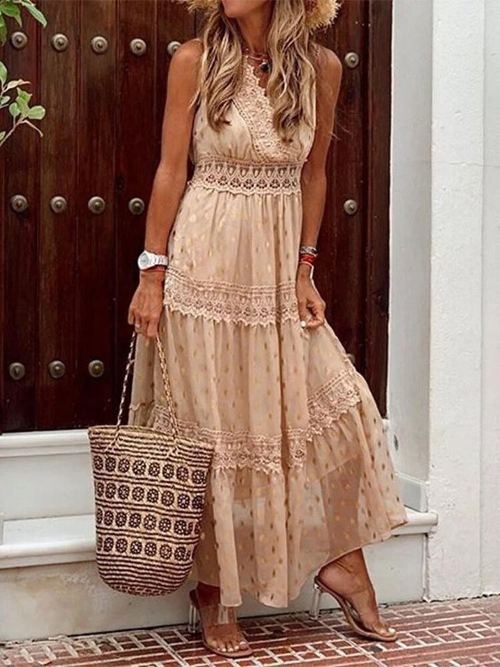 Airy Boho Summer Dress in Ibiza Style with V-Neck – Niva