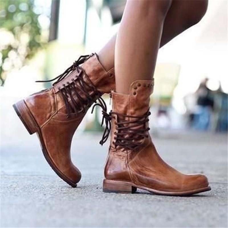 Brown Women's Leather Lace-up Boots – Freya