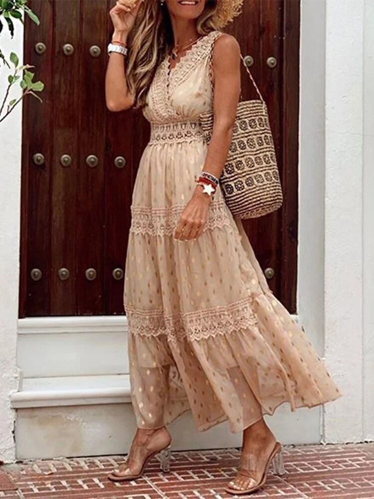 Airy Boho Summer Dress in Ibiza Style with V-Neck – Niva