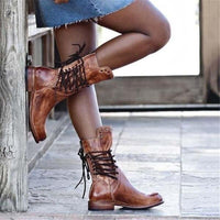 Brown Women's Leather Lace-up Boots – Freya