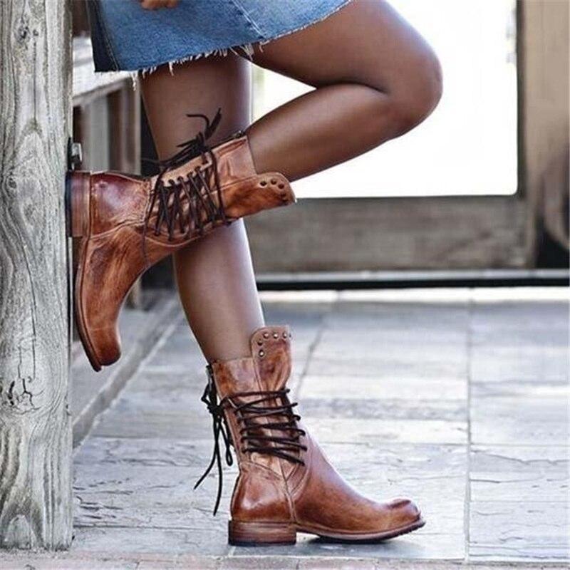 Brown Women's Leather Lace-up Boots – Freya