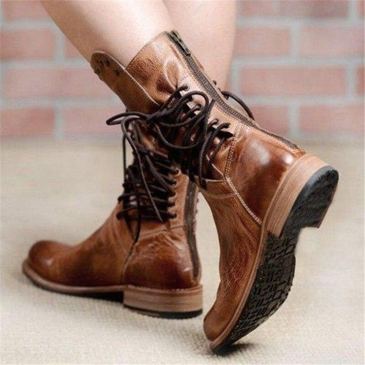 Brown Women's Leather Lace-up Boots – Freya