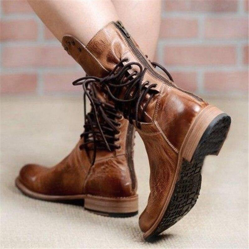 Brown Women's Leather Lace-up Boots – Freya