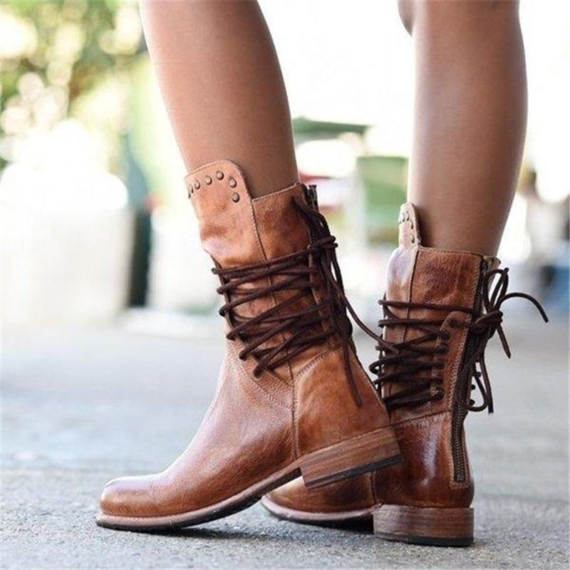 Brown Women's Leather Lace-up Boots – Freya