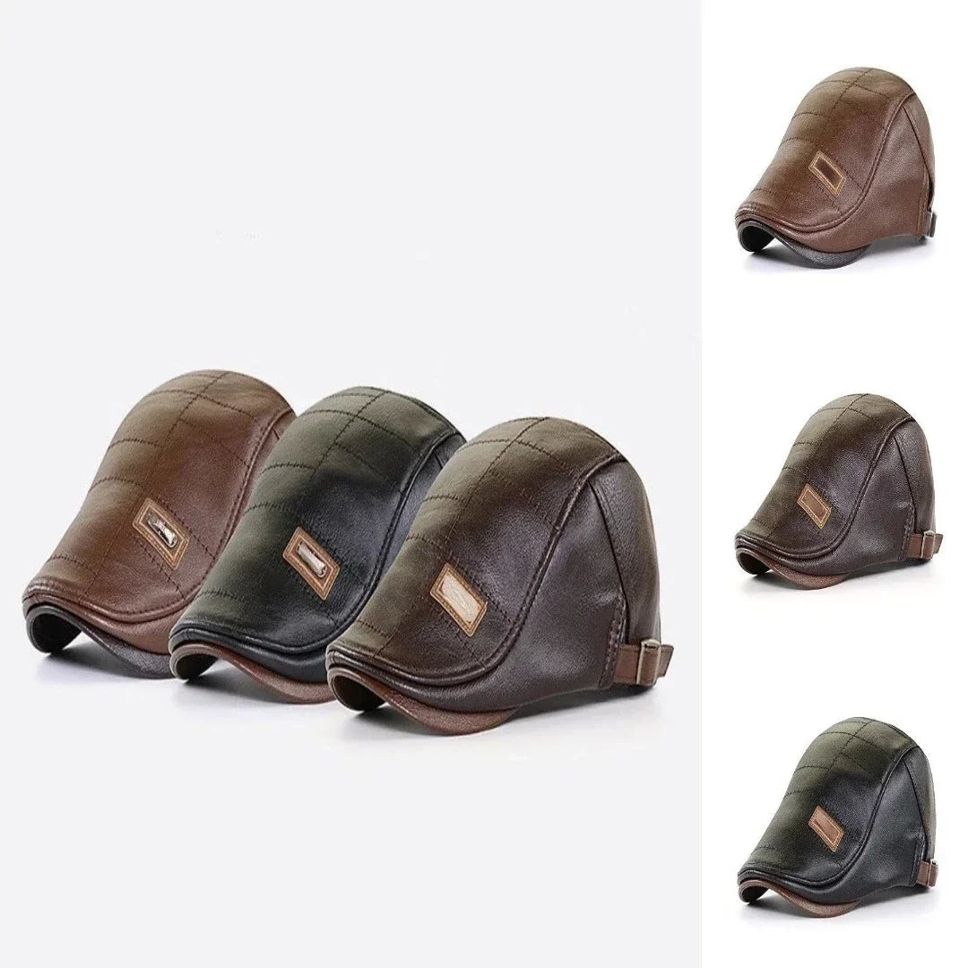 Retro herre læderbarett - HeritageCap