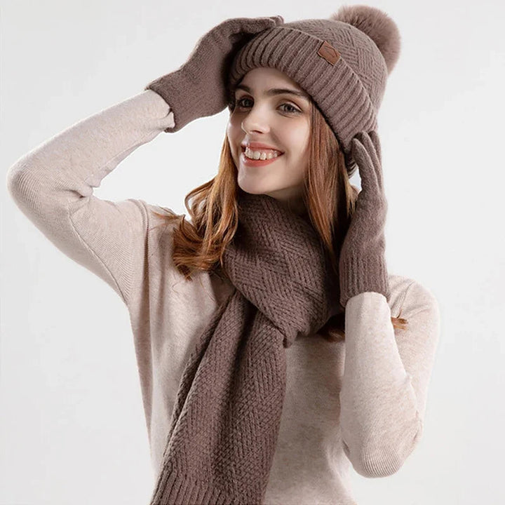 Trendy dame vinter beanie sæt - Lara